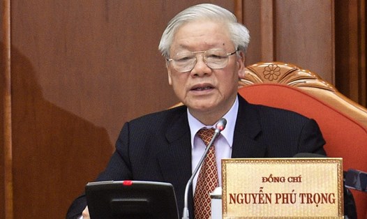 Tổng Bí thư, Chủ tịch Nước Nguyễn Phú Trọng phát biểu tại Hội nghị. Ảnh Nhật Bắc