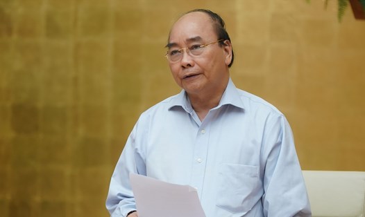 Thủ tướng Chính phủ Nguyễn Xuân Phúc chủ trì cuộc họp. Ảnh VGP