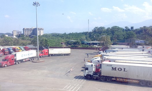 Khu vực tập kết chờ xuất khẩu tại cửa khẩu Kim Thành - Lào Cai. Ảnh: TT.
