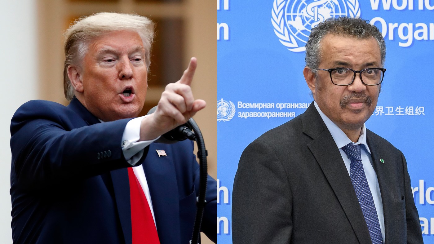 Tổng thống Donald Trump gửi thư cho Tổng giám đốc Tedros, cho WHO 30 ngày để cải cách. Ảnh: AFP
