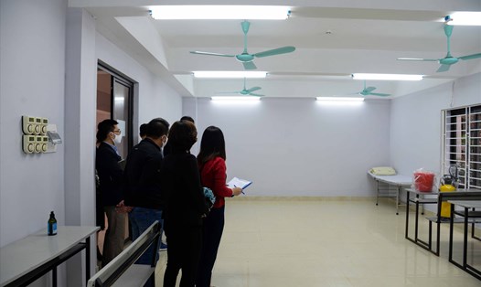 Phòng cách ly tạm thời tại Trường Đại học Văn hóa Hà Nội. Ảnh: Hoàng Cường