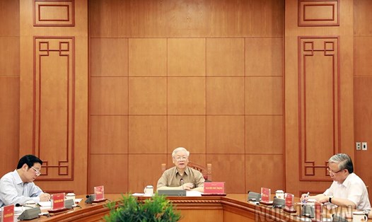 Tổng Bí thư, Chủ tịch Nước Nguyễn Phú Trọng chủ trì cuộc họp. Ảnh Noichinh.vn