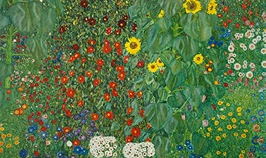 Tác phẩm Vườn quê và hoa hướng dương của Gustav Klimt