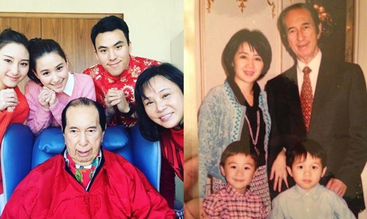Vua sòng bài Macau Hà Hồng Sân và gia đình ông. Ảnh: Today Online.