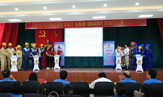 Hội thi an toàn vệ sinh viên giỏi quận Hồng Bàng có sự tham gia của 5 đội thi. Ảnh MD