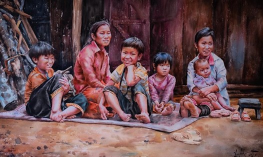 Tác phẩm ''Những ngày ấm áp” của họa sĩ Lương Bình.