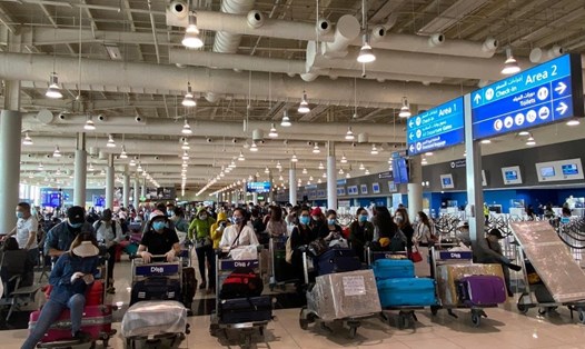 Việt Nam tổ chức đưa công dân ở nước ngoài về nước. Ảnh chụp tại Sân bay Dubai lúc 12 giờ trưa ngày 2.5.2020. Ảnh: Bộ Y tế cung cấp