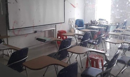 Một địa điểm của IELTS Tuấn Quỳnh đã dừng giảng dạy trực tiếp sau khi học viên phản đối về việc sửa bảng điểm của giáo viên P.N.Q. Ảnh: Thiện