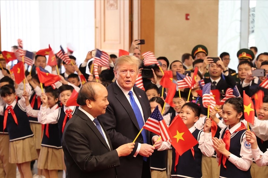 Thủ tướng Nguyễn Xuân Phúc và Tổng thống Donald Trump. Ảnh: Hải Nguyễn.