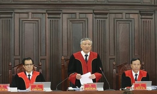 Chủ tọa Nguyễn Hòa Bình - Chánh án TAND Tối cao. Ảnh: Tuấn Việt.