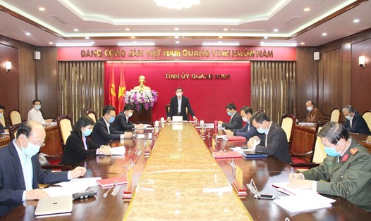 Bí thư tỉnh ủy Quảng Ninh Nguyễn Xuân Ký chủ trì hội nghị. Ảnh: CTV