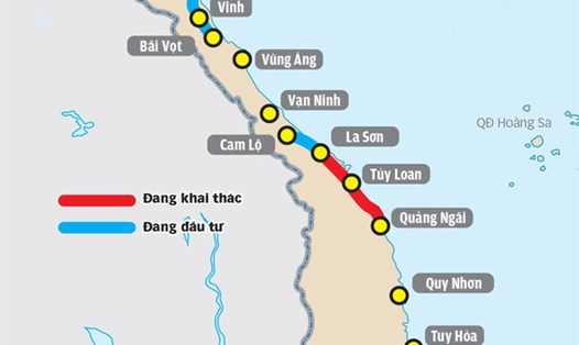 Infographic các giai đoạn của Dự án cao tốc Bắc - Nam. Ảnh: quang tùng