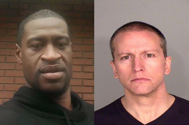 George Floyd (bên trái) và cựu cảnh sát Derek Chauvin (bên phải) đã từng va chạm với nhau tại chỗ làm cũ. Ảnh: New York Post