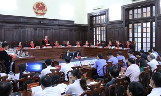 Phiên giám đốc thẩm xem xét kháng nghị của VKSND Tối cao về vụ án tử tù Hồ Duy Hải. Ảnh: Tuấn Việt