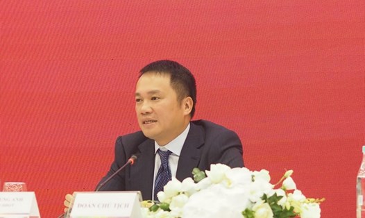 Ông Hồ Hùng Anh, Chủ tịch Techcombank, tại phiên Đại hội đồng cổ đông ngày 20.6.2020. Ảnh: Minh Sơn.