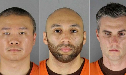Các cựu cảnh sát Minneapolis trong vụ George Floyd chết, từ trái qua phải: Tou Thao, J. Alexander Kueng và Thomas Lane. Ảnh: AFP.