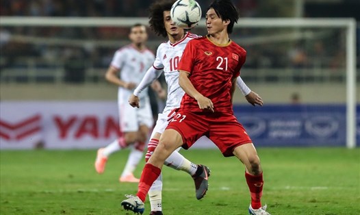 Đội tuyển Việt Nam trong trận đấu với UAE tại vòng loại World Cup 2022. Ảnh: Sơn Tùng