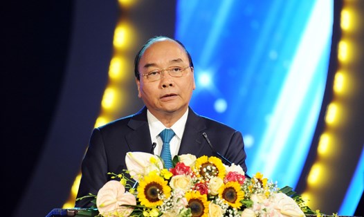 Thủ tướng Chính phủ Nguyễn Xuân Phúc phát biểu tại buổi lễ. Ảnh T.Vương