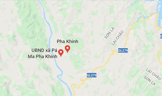 Địa bàn UBND xã Pá Ma Pha Khinh - nơi xảy ra sự việc. Ảnh: Google map
