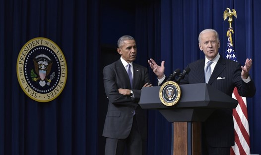 Ông Barack Obama và Joe Biden trong một sự kiện năm 2016. Ảnh: AFP