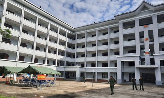 Khu cách ly tập trung tại Trường Trung cấp Cảnh sát Nhân dân V. Ảnh: Thanh Chung