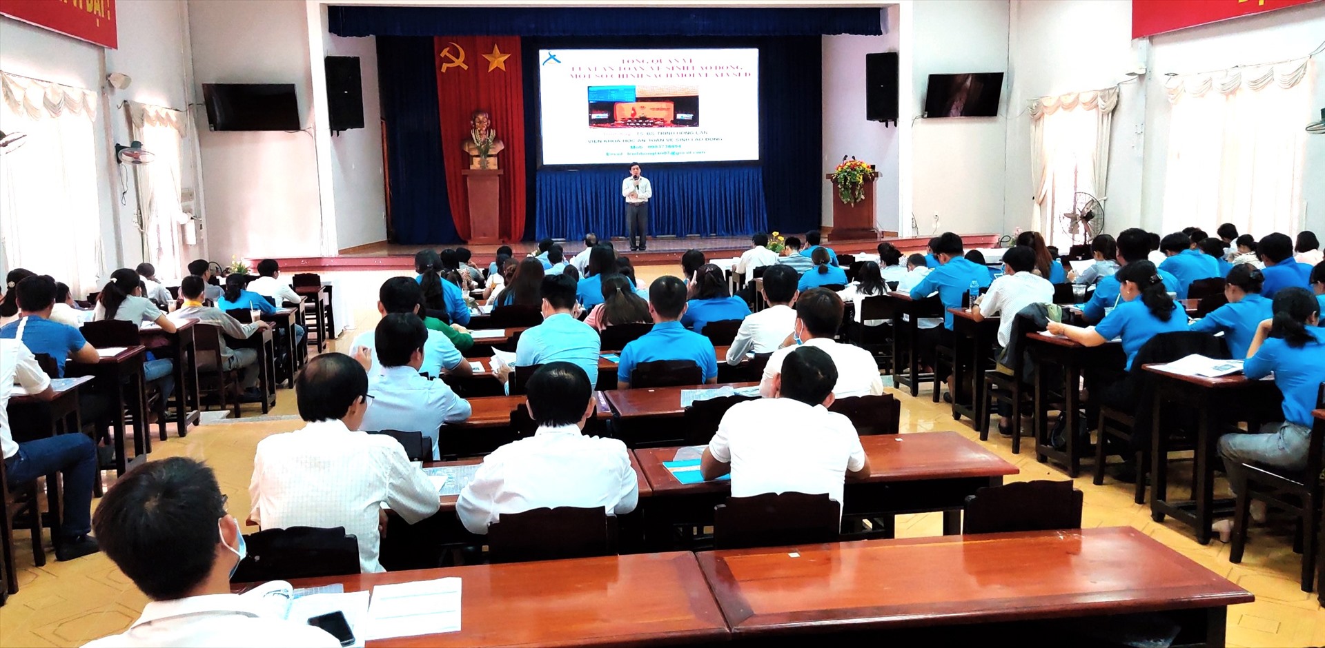 Buổi tập huấn. Ảnh LĐLĐ Tây Ninh