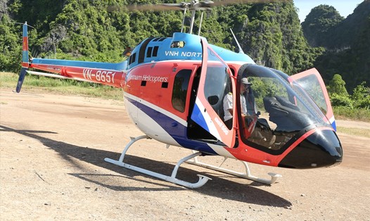 Tour trải nghiệm bằng máy bay trực thăng tại Tràng An được triển khai từ ngày 26-28.6. Ảnh: NT