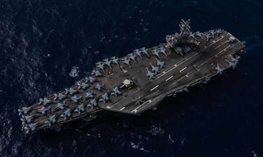 Tàu sân bay USS Ronald Reagan ở vùng biển Philippines. Ảnh: Hải quân Mỹ