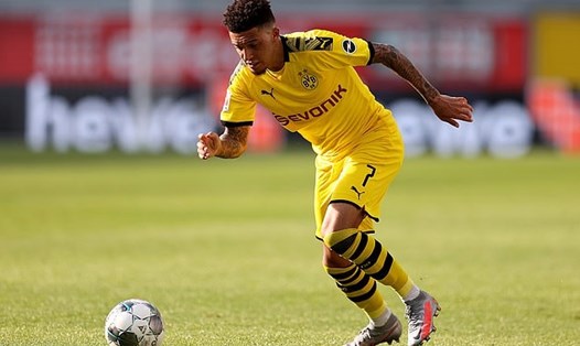 Jadon Sancho đang thể hiện phong độ ấn tượng trong màu áo Dortmund. Ảnh:Getty