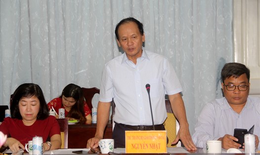 Thứ trưởng Bộ GTVT - Nguyễn Nhật phát biểu tại cuộc họp. Ảnh: N.T
