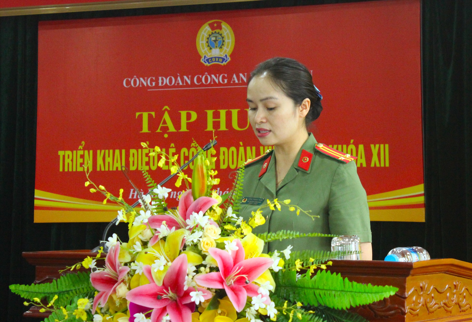 Tập huấn nâng cao chất lượng hoạt động của tổ chức công đoàn trong Công an nhân dân. Ảnh: Trần Kiều