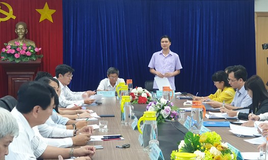 Phó Chủ tịch Tổng Liên đoàn Lao động Việt Nam Ngọ Duy Hiểu phát biểu tại 
cuộc làm việc. Ảnh: Trần tuấn