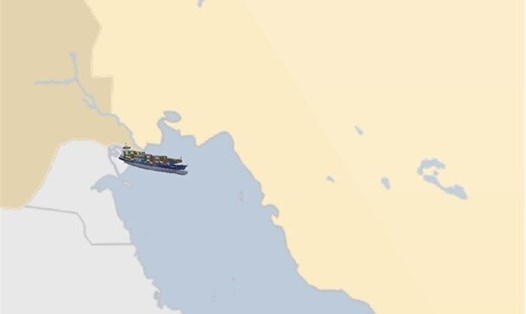 Bản đồ chỉ ra vị trí tàu chở hàng Iran bị chìm ngoài khơi Iraq. Ảnh: Tehran Times