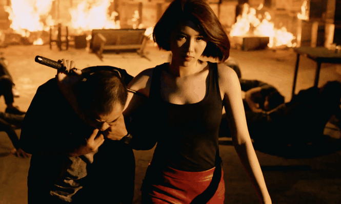 Thúy Ngân bị chấn thương khi thực hiện những cảnh hành động. Ảnh: ĐPCC