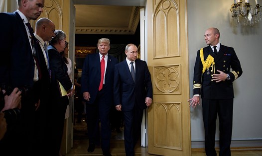 Tổng thống Donald Trump và Tổng thống Nga Vladimir Putin tại hội nghị thượng đỉnh diễn ra ở Helsinki, Phần Lan năm 2018. Đây là lần thứ 3 hai nhà lãnh đạo gặp nhau. Ảnh: AFP.