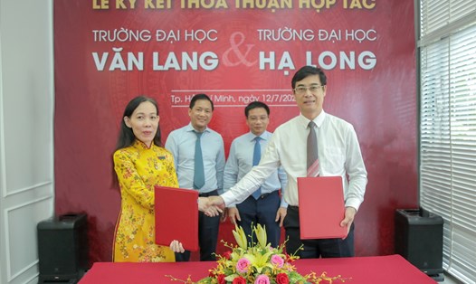 Đại học Văn Lang và Đại học Hạ Long ký thoả thuận hợp tác đào tạo. Ảnh: Nhà trường cung cấp