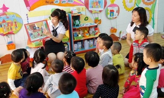Một giờ giảng của giáo viên mầm non tại Hà Nội. Ảnh: Hải Nguyễn
