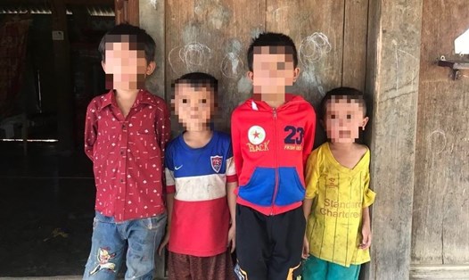 Một nhóm trẻ em tại vùng dịch bạch hầu tại vùng Tây Nguyên. Ảnh Bảo Trung