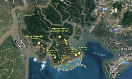 Bản đồ vệ tinh khu đô thị lấn biển Cần Giờ TP.Hồ Chí Minh.