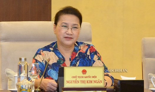 Chủ tịch Quốc hội Nguyễn Thị Kim Ngân phát biểu tại phiên họp. Ảnh Quochoi.vn