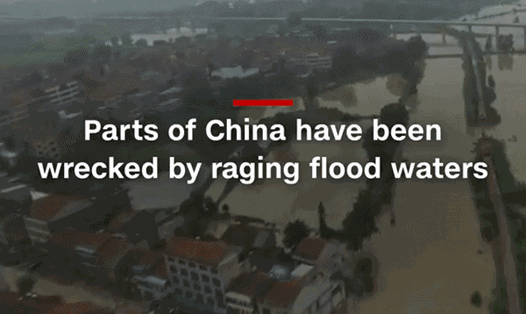 Khu vực sông Dương Tử Trung Quốc đón đợt mưa lớn thứ 7 trong tuần này. Nguồn: CNN.