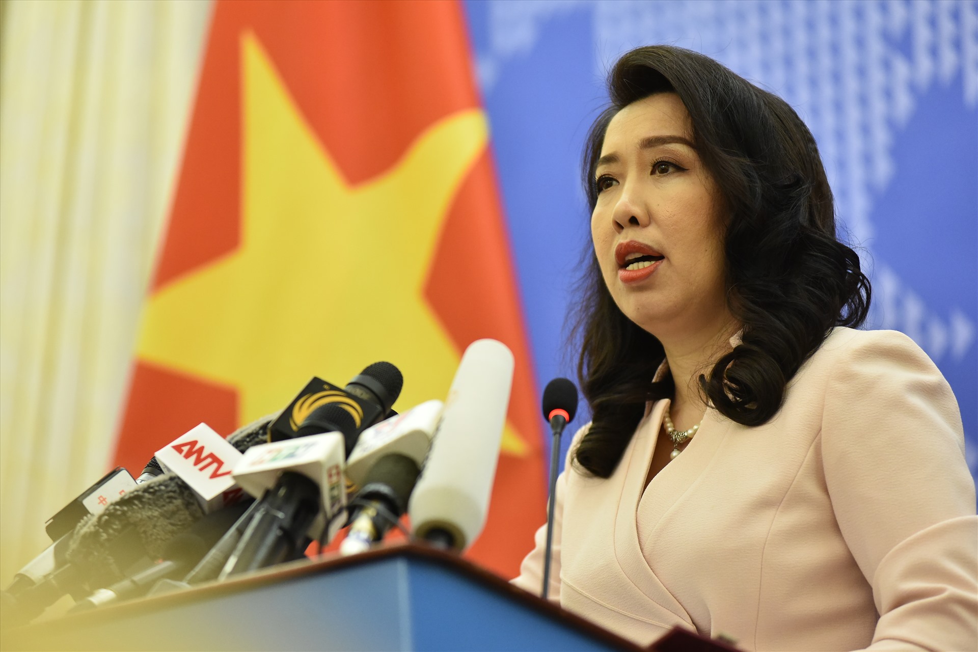 Người phát ngôn Bộ Ngoại giao Việt Nam Lê Thị Thu Hằng. Ảnh: Nhật Hạ.