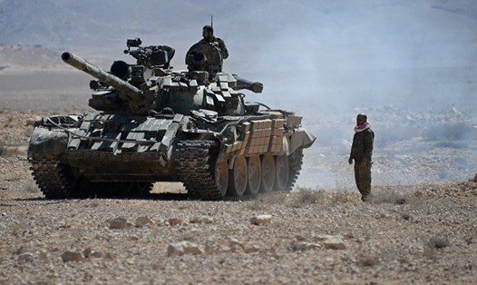 Xe tăng của quân đội Syria. Ảnh: AMN