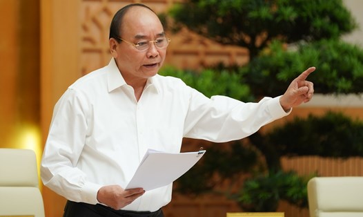 Thủ tướng Nguyễn Xuân Phúc phát biểu kết luận hội nghị. Ảnh: VGP/Quang Hiếu