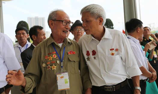 2 thương binh trong một buổi kỷ niệm Ngày Thương binh - Liệt sĩ 27.7. Ảnh: Hải Nguyễn