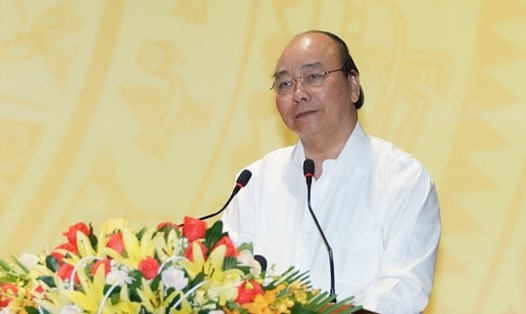 Thủ tướng Chính phủ Nguyễn Xuân Phúc có buổi làm việc với các tỉnh thành phố vùng kinh tế trọng điểm miền Trung và Tây Nguyên. Ảnh: Phan Thanh
