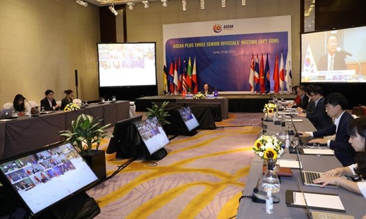 Hội nghị trực tuyến các Quan chức cao cấp ASEAN+3, ngày 20.7.2020. Ảnh: Bộ Ngoại giao