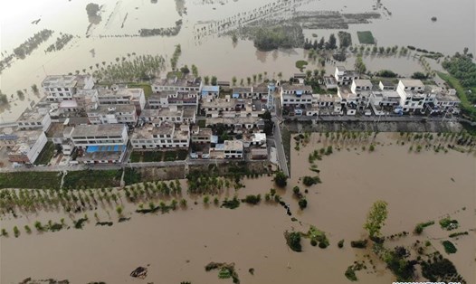 Ngập lụt ở tỉnh An Huy. Ảnh: Tân Hoa Xã