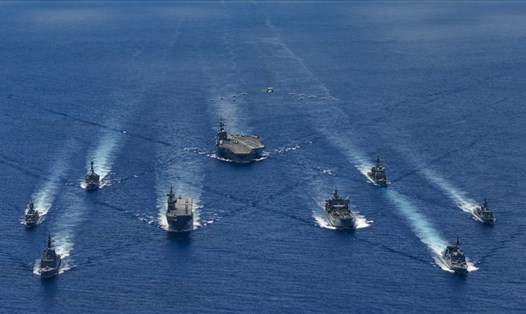 Hải quân Australia, Mỹ, Nhật Bản tiến hành tập trận 3 bên. Ảnh: Bộ Quốc phòng Australia.