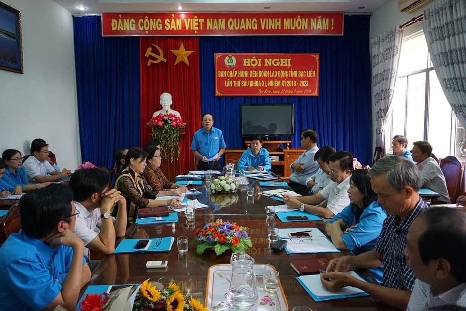 LĐLĐ Bạc Liêu sơ kết hoạt động công đoàn 6 tháng đầu năm (ảnh Nhật Hồ)